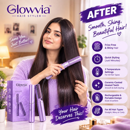 Glowvia™Unisex 2-in-1 Hair Straightener Comb