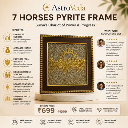 AstroVeda 7 Horses on Raw Pyrite Frame