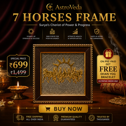 AstroVeda 7 Horses on Raw Pyrite Frame